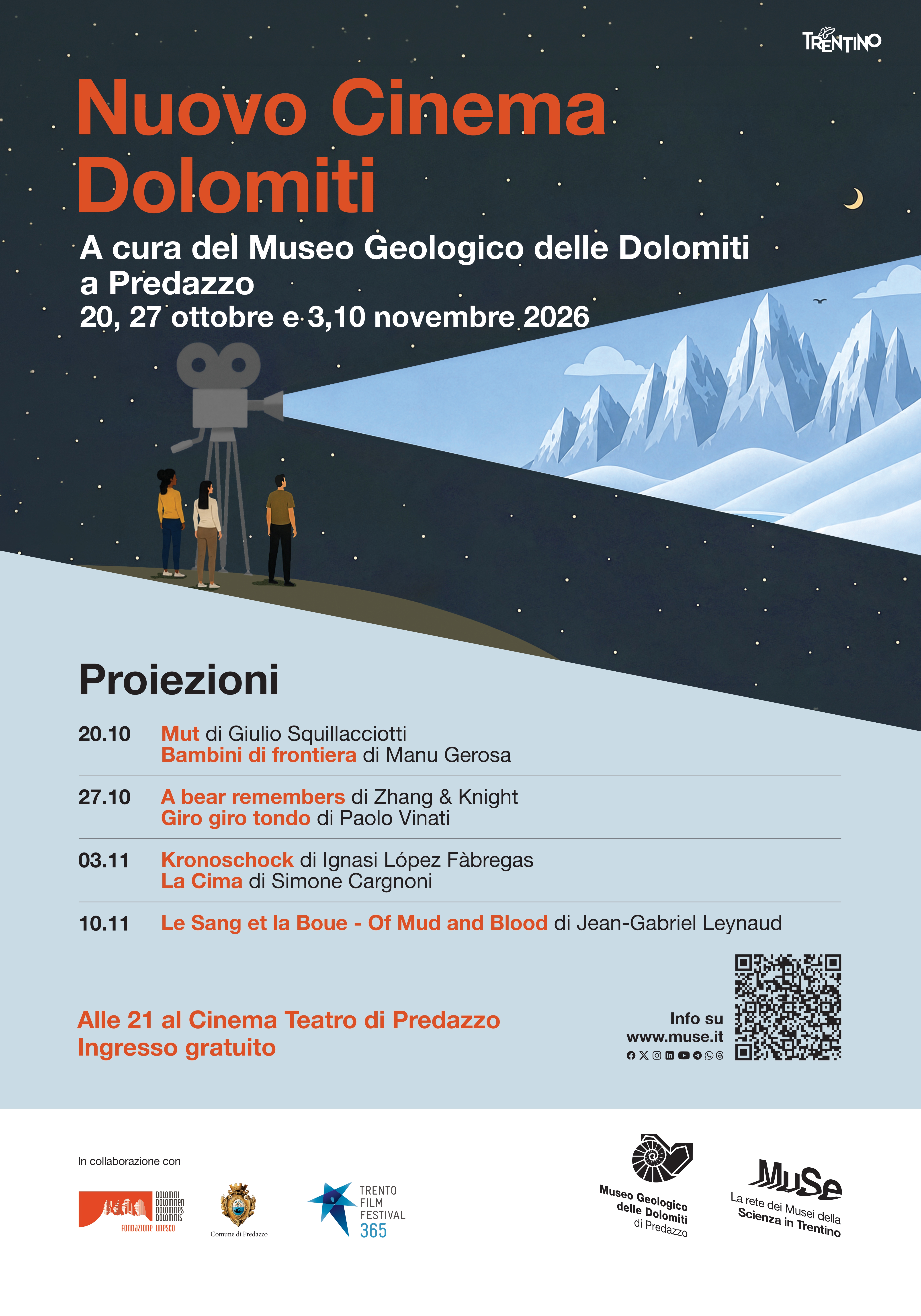 Nuovo Cinema Dolomiti edizione autunno 2026 – programma